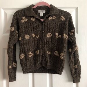 Vintage Dressbarn 55% Ramie 45% cotton heavy knit button down cardigan sweater